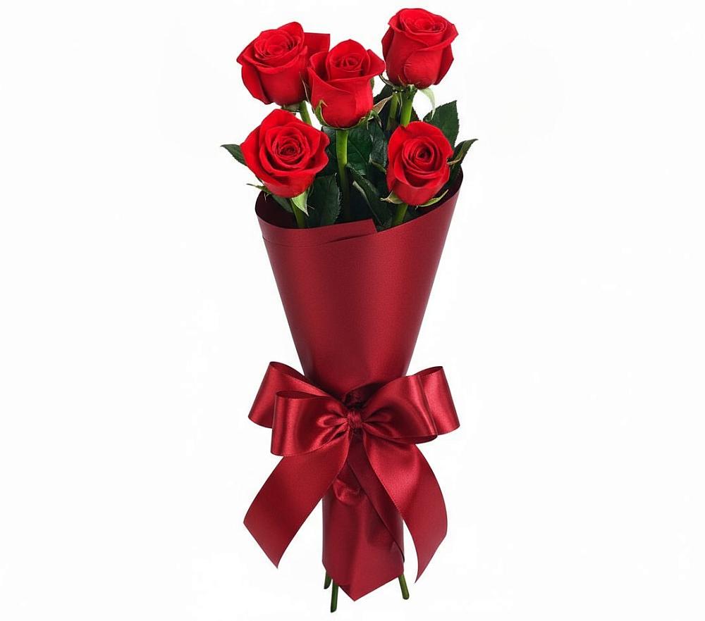 Букет 5 Красных роз Эдлесс Лав в Емецк