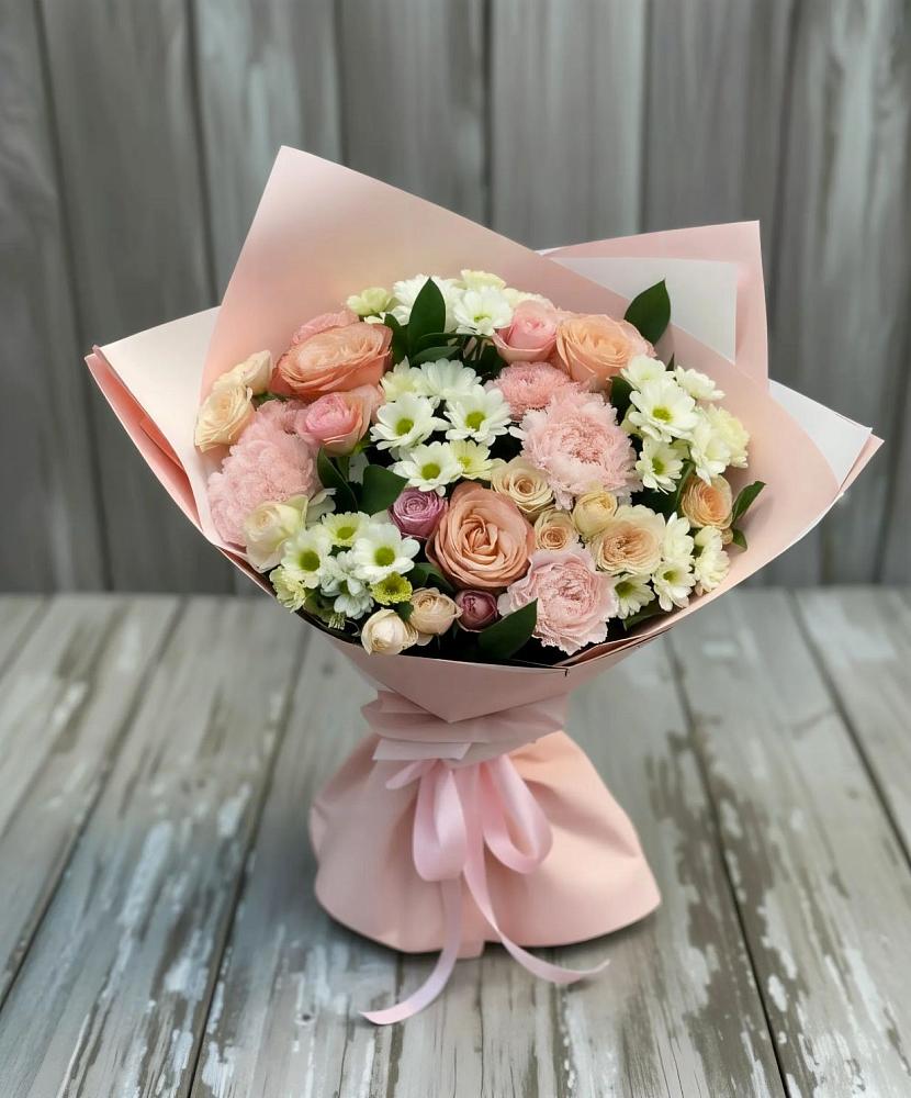 Букет цветов из: Гвоздики, Розы и Хризантемы в Емецк