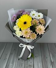 Букет цветов из:  Розы, Герберы и Хризантемы #REPLACE_PRED# Емецк