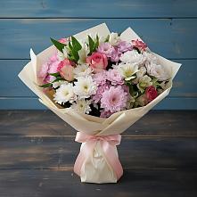 Букет цветов из:  Хризантемы, Альстромерии и Розы в Емецк