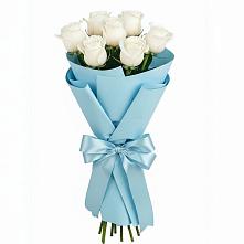 Букет 7 белых роз Проуд в Емецк