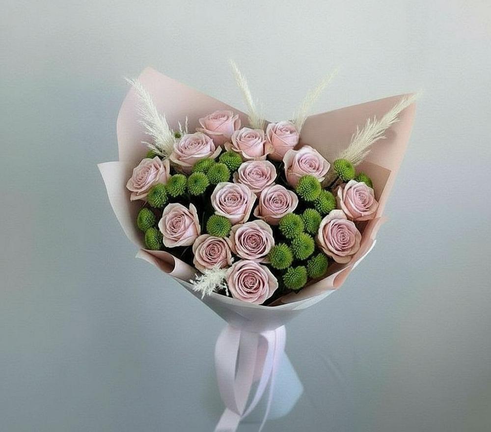 Букет цветов из: Розы и Хризантемы в Емецк