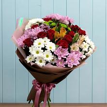 Букет цветов из:  Розы, Хризантемы и Альстромерии в Емецк