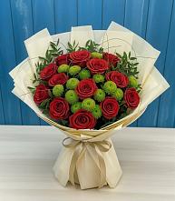 Букет цветов из:  Розы и Хризантемы в Емецк