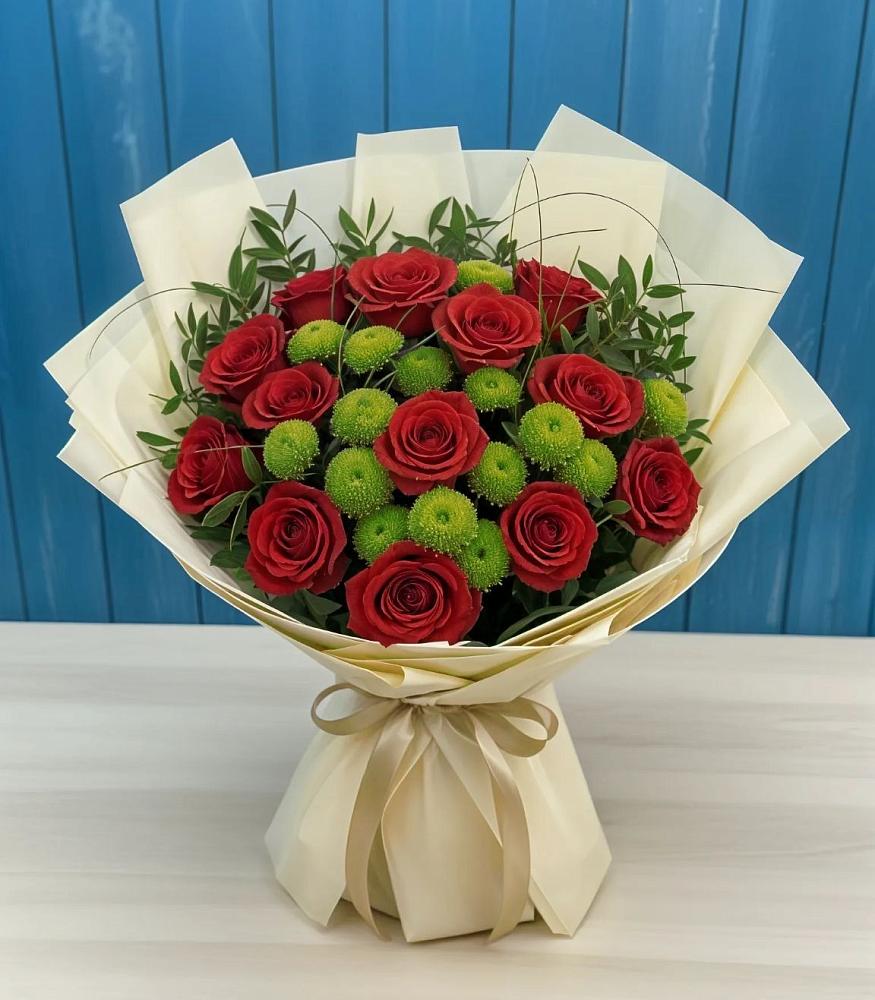 Букет цветов из: Розы и Хризантемы в Емецк