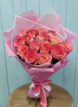 Букет 15 Розовых роз Равель в Емецк